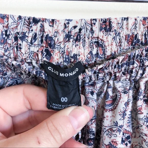 club monaco | paisley floral silk skirt size 00 - Picture 5 of 5